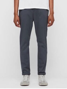 AllSaints Slim Straight Chinos in Charcoal